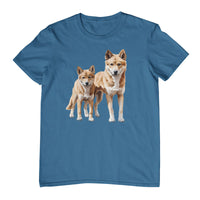 Australian Dingo Pair Adults T-Shirt (Indigo)