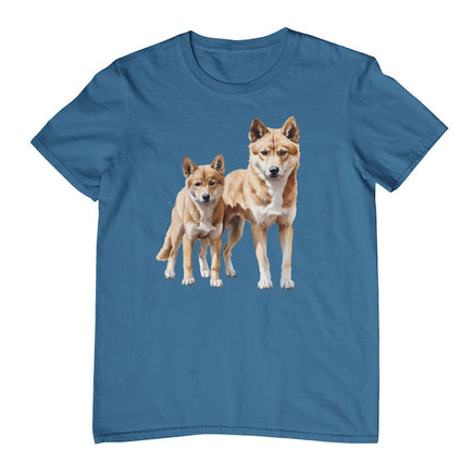 Australian Dingo Pair Adults T-Shirt (Indigo)