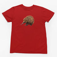 Nosey Echidna Adults T-Shirt (Dark Red)