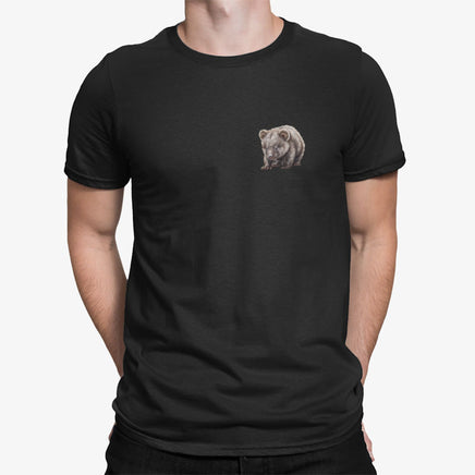 Baby Wombat Left Chest Logo Adults T-Shirt (Black)