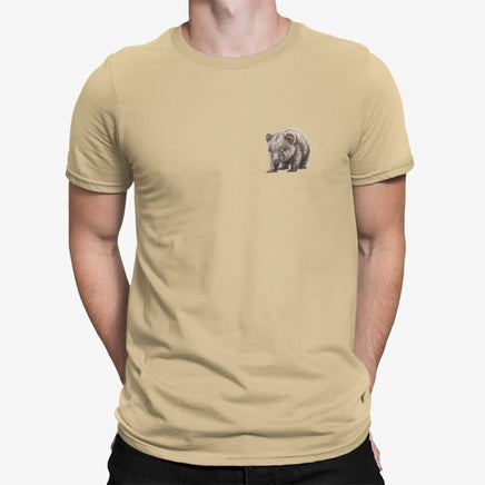 Baby Wombat Left Chest Logo Adults T-Shirt (Bone)