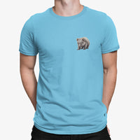 Baby Wombat Left Chest Logo Adults T-Shirt (Light Blue)
