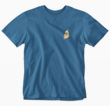 Baby Cockatiel Left Chest Print Adults T-Shirt (Indigo)