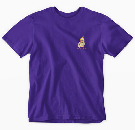 Baby Cockatiel Left Chest Print Adults T-Shirt (Purple)