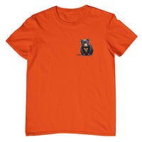 Baby Tasmanian Devil Left Chest Logo Adults T-Shirt (Orange)