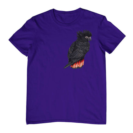 Red-Tailed Black Cockatoo Adults T-Shirt (Purple)