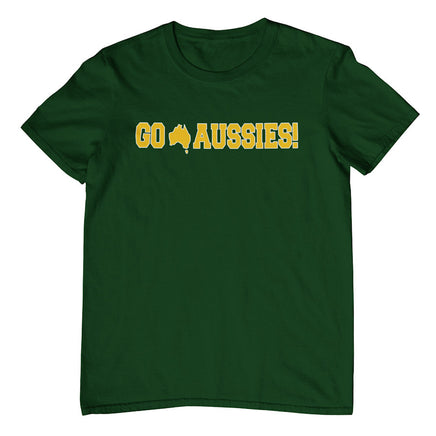 Go Aussies Team Supporter Adults T-Shirt (Bottle Green Colour Option)