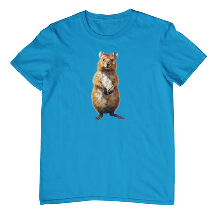 Standup Quokka Adults T-Shirt (Aqua)