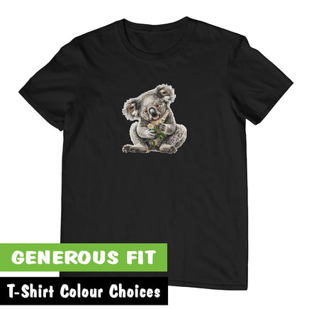 Koala and Daisies Adults T-Shirt (Various Colours)