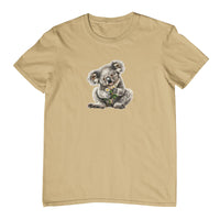 Koala and Daisies Adults T-Shirt (Bone)