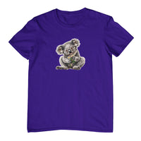Koala and Daisies Adults T-Shirt (Purple)