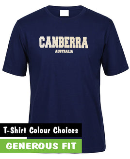 Canberra Australia Puff Print Adults T-Shirt (Various Colours)