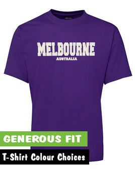Melbourne Australia Puff Print Adults T-Shirt (Various Colours)