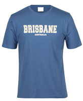 Brisbane Australia Puff Print Adults T-Shirt (Indigo, Shortsleeve)