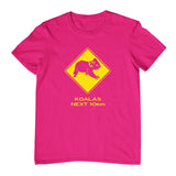 Koala Road Sign Childrens T-Shirt (Hot Pink)