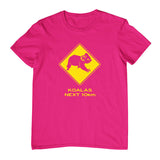 Koala Road Sign Childrens T-Shirt (Hot Pink)