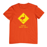 Emu Road Sign Childrens T-Shirt (Orange)