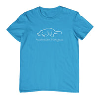 Australian Platypus Line Art Childrens T-Shirt (Aqua)