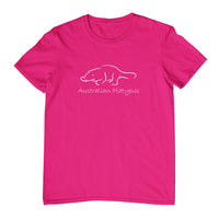 Australian Platypus Line Art Childrens T-Shirt (Hot Pink)