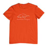 Australian Platypus Line Art Childrens T-Shirt (Orange)