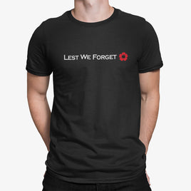 Lest We Forget T-Shirt (Black With Red Poppy)