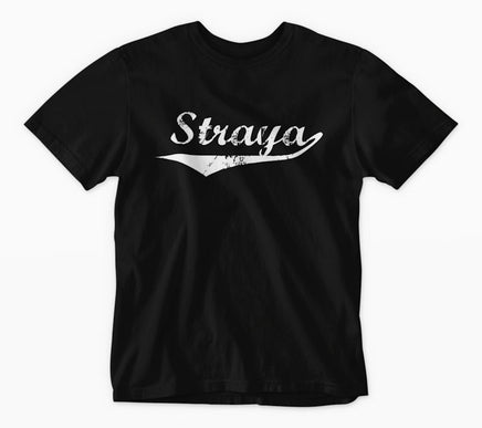 Straya Sports Logo T-Shirt (Black, White Print)