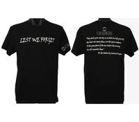Custom - Lest We Forget with The Ode Caulfield RSL T-Shirt (Black, Double Sided)