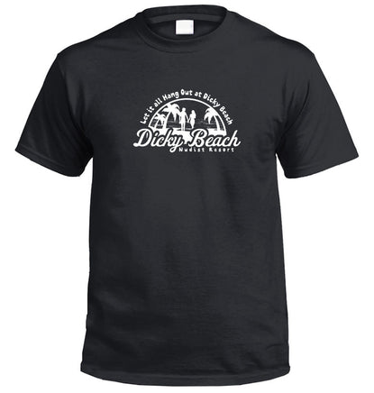 Dicky Beach Nudist Resort Queensland T-Shirt (Black)