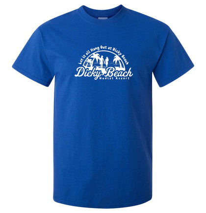 Dicky Beach Nudist Resort Queensland T-Shirt (Royal Blue)