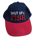 Shut Up & Fish Baseball Cap (Navy & Red)