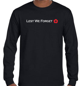 Lest We Forget (Red Poppy) Longsleeve T-Shirt (Black) - New Style Graphic