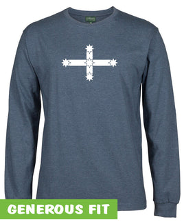 Eureka Flag Longsleeve T-Shirt (Denim Marle) - Sizes S, 3XL, 4XL, 5XL Only