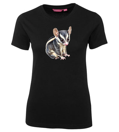 Sugar Glider Ladies T-Shirt (Black, Shortsleeve, Women's Fit Tee)