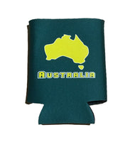 Green & Gold Australia Map Can Holder / Pocket Stubby