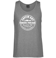 Coffin Bay Funeral Parlour Fake Business Logo Mens Singlet (Marle Grey) - Big Sizes