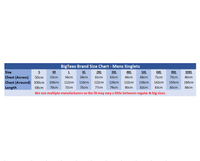 BigTees Brand Mens Singlet Chart Up to 10XL