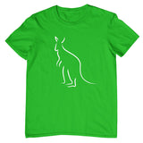 Line Art Kangaroo Childrens T-Shirt (Emerald Green)