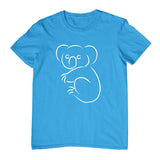 Koala Line Art Childrens T-Shirt (Aqua)