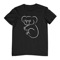 Koala Line Art Childrens T-Shirt (Black)