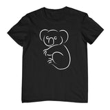Koala Line Art Childrens T-Shirt (Black)
