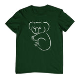 Koala Line Art Childrens T-Shirt (Bottle Green)