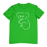 Koala Line Art Childrens T-Shirt (Emerald Green)
