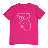Koala Line Art Childrens T-Shirt (Hot Pink)