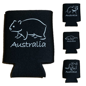 Australian Animals Line Art Can Holder / Pocket Stubby (Set of 4)