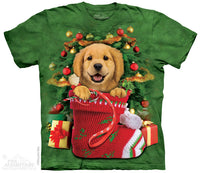 Golden Retriever Stock Childrens Christmas T-Shirt