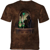 Absinthe Fairy Black Cat Adults T-Shirt