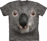 Grey Koala Face Adults T-Shirt - USA Small (Fits Extra Small)