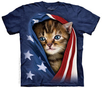 Patriotic Kitten Adults T-Shirt - USA XL (Fits AU 2XL)