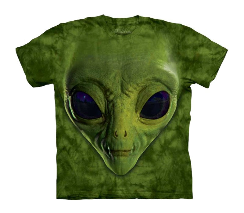 Green Alien Face Childrens T-Shirt
