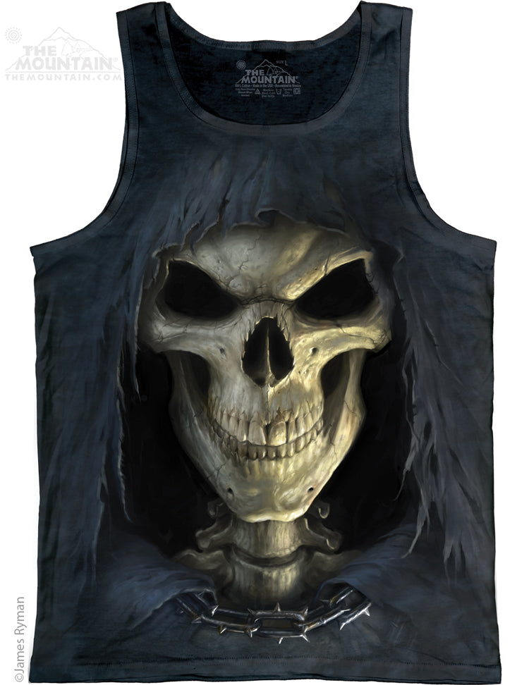 Death Face Grim Reaper Adults Singlet - Size Medium